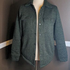 Old Navy dark green knit snap front collared jacket size XS